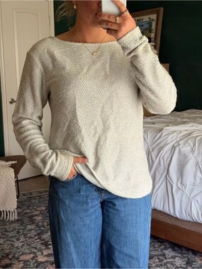 Cozy Knit Crewneck Sweater in Light Oatmeal